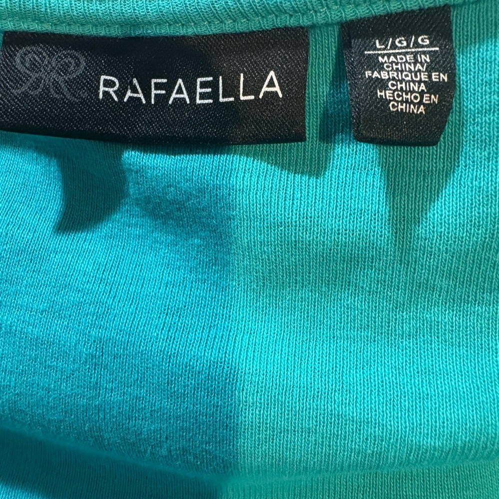 Rafaella Teal Lace V-Neck Blouse - Picture 5 of 5